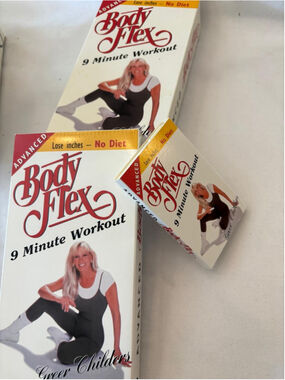 Body Flex Greer Childers 9 Minute Workout VHS Tape Set White Red #E105